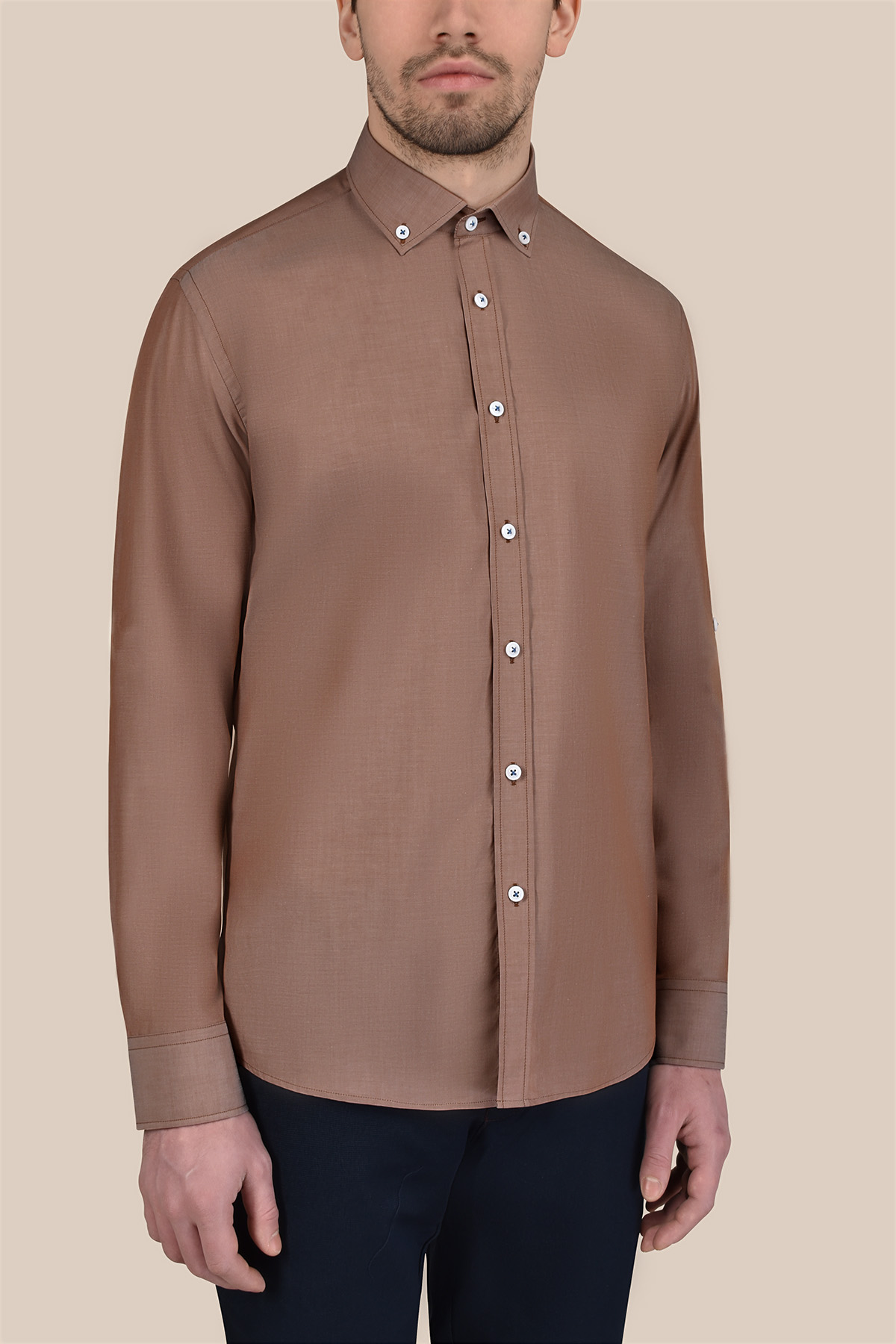 Сорочка коричневого кольору принт Vaismann 20124
